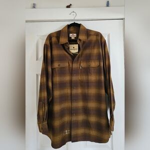 WOOLRICH Tan and Brown Flannel Shirt